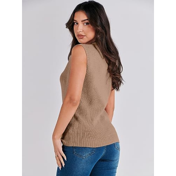 ANRABESS Women’s Casual Sleeveless Mock Neck Sweater