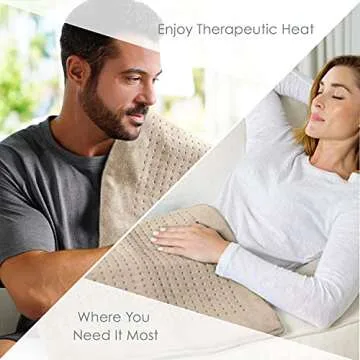 Pure Enrichment PureRelief Ultra-Wide (20"x24") Electric Heating Pad for Full Body Relief - 4 InstaHeat Settings, Machine-Washable, & Soft Fabric - for Back Pain, Sore Joints, & Cramps (Almond Tan)