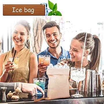 Professional Lewis Bag and Ice Mallet, Reusable Cotton Crushed Ice Bag with Wooden Mallet Bar Kitchen Accessory Kit for Crushes Ice Dried Ice
