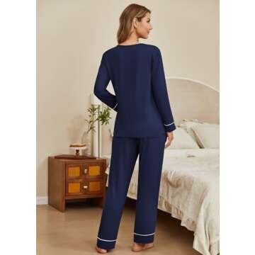 Ekouaer Women's Stylish Pajama Set Soft & Comfy PJs