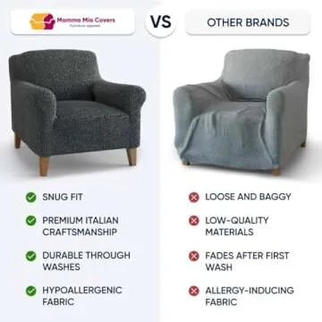 PAULATO BY GA.I.CO. Chair Cover - Armchair Cover - Armchair Slipcover - Polyester Fabric Slipcover - 1-Piece Form Fit Stretch Stylish Furniture Protector - Microfibra Collection - Crisp White (Chair)