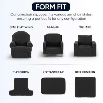 PAULATO BY GA.I.CO. Chair Cover - Armchair Cover - Armchair Slipcover - Polyester Fabric Slipcover - 1-Piece Form Fit Stretch Stylish Furniture Protector - Microfibra Collection - Crisp White (Chair)