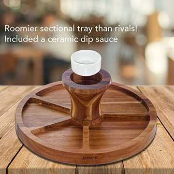 Kaxra Cake Stand, Acacia Wooden Cake Stand with Acrylic Lid, 6-in-1 Multifunctional Cake Holder, Des...