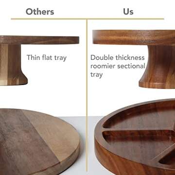 Kaxra Multifunctional Acacia Wooden Cake Stand