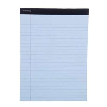 Mintra Office Legal Pads - ((BASIC PASTEL 6pk, 8.5in x 11in, WIDE RULED)) - 50 Sheets per Notepad, Micro perforated, Pastel Writing Pad, Notebook Paper for School, College, Office, Business - Pink, Blue, Purple