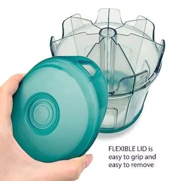 Extra Large Supplement Organizer with XL 7 Large Compartments, TPU Soft Lid Easy to Load and to Use Pill Dispenser, 1 Month Jumbo Vitamin Holder Medicine Storage