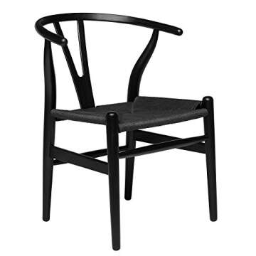 Hans Wegner Wishbone Chair in Black - Elegant & Durable