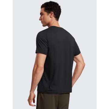 CRZ YOGA Mens Short Sleeve Shirts Quick Dry Workout Classic Fit T-Shirt Casual Daily Comfy Tee Tops ...