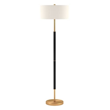 Henn&Hart Stylish 2-Light Floor Lamp in Matte Black