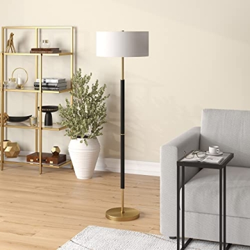 Henn&Hart Stylish 2-Light Floor Lamp in Matte Black
