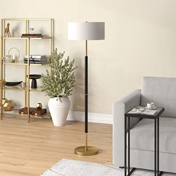 Henn&Hart Stylish 2-Light Floor Lamp in Matte Black