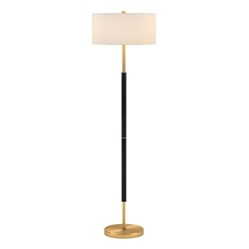 Henn&Hart Stylish 2-Light Floor Lamp in Matte Black