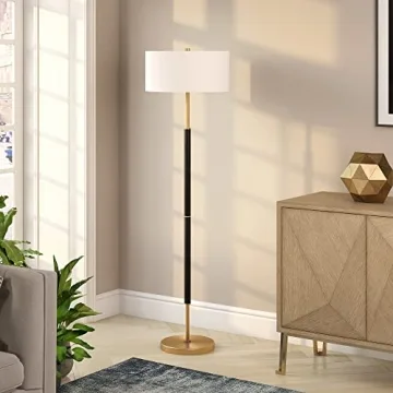 Henn&Hart Stylish 2-Light Floor Lamp in Matte Black