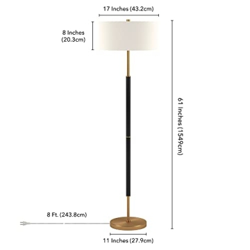 Henn&Hart Stylish 2-Light Floor Lamp in Matte Black