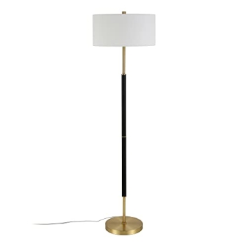 Henn&Hart Stylish 2-Light Floor Lamp in Matte Black