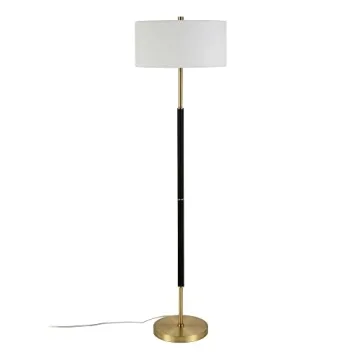Henn&Hart Stylish 2-Light Floor Lamp in Matte Black