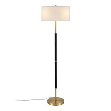Henn&Hart Stylish 2-Light Floor Lamp in Matte Black