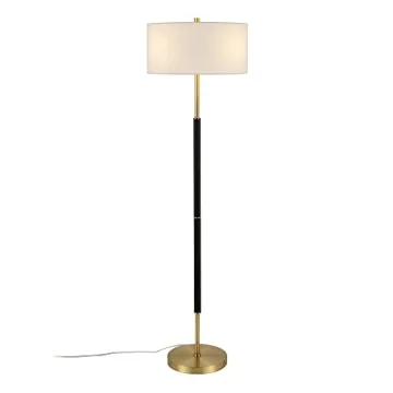 Henn&Hart Stylish 2-Light Floor Lamp in Matte Black