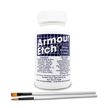 Armour Etch Glass Etching Cream Kit - Create Permanently Etched Designs - 10oz Net Weight - Bundled ...