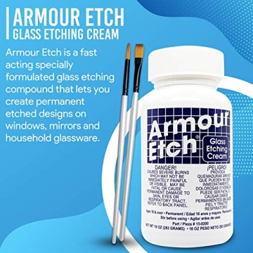 Armour Etch Glass Etching Cream Kit for Personalized Designs