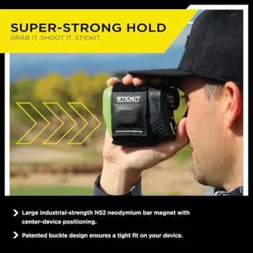 STICKIT Magnetic Rangefinder Strap, American Flag | Fits 50+ Models | Strong Magnet for Golf Cart & Club Attachment | Slim, Adjustable, and Secure Design | Rangefinder Not Included