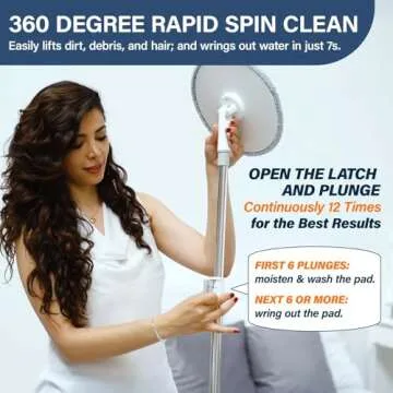 VENETIO Microfiber Spin Mop & Bucket Set for Clean Floors