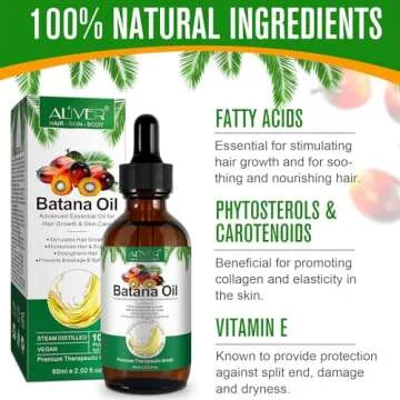 NIFEISHI Batana Oil 100% Pure Nature Organics, 60ml - Hair Growth, Strengthens Hair, Prevents Breakage & Split Ends, Skin & Body Care