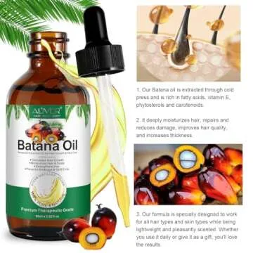 NIFEISHI Batana Oil 100% Pure Nature Organics, 60ml - Hair Growth, Strengthens Hair, Prevents Breakage & Split Ends, Skin & Body Care