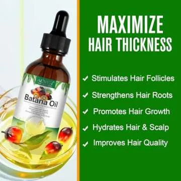 NIFEISHI Batana Oil 100% Pure Nature Organics, 60ml - Hair Growth, Strengthens Hair, Prevents Breakage & Split Ends, Skin & Body Care