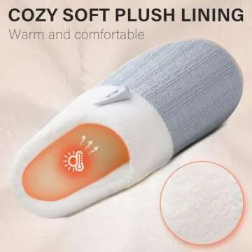 NineCiFun Women's Slippers Scuff Comfy Lightweight House Shoes Slip on Memory Foam Bedroom Slippers Indoor Outdoor Home Shoes with Soft Terry Lining（Blue，7-8）