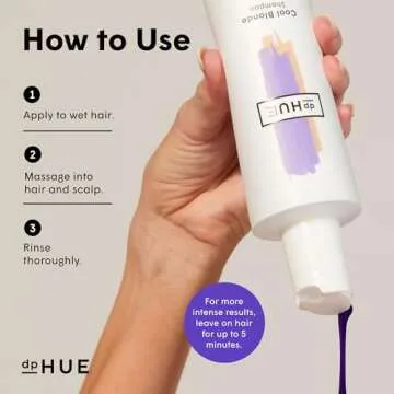 dpHUE Cool Blonde Shampoo - 8.5 oz - Purple Pigments Neutralize Unwanted Yellow, Brassy Hair Tones - Color Safe - Paraben, SLS & SLES Sulfate Free - Leaping Bunny Certified