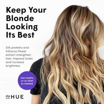 dpHUE Cool Blonde Shampoo - 8.5 oz - Purple Pigments Neutralize Unwanted Yellow, Brassy Hair Tones - Color Safe - Paraben, SLS & SLES Sulfate Free - Leaping Bunny Certified