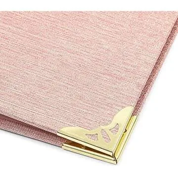 Paper Junkie Light Pink 3 Ring Binder with 1.5 Inch Rings, Decorative Linen File Folder with Gold Hardware for Office Supplies, Planner, Portfolio, 250 Sheet Capacity (11.5 x 10.5 in)