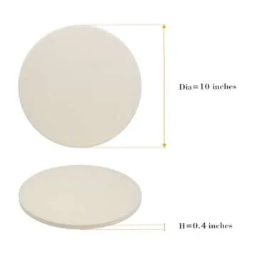 GasSaf 10" Round Pizza Stone for Oven and Grill