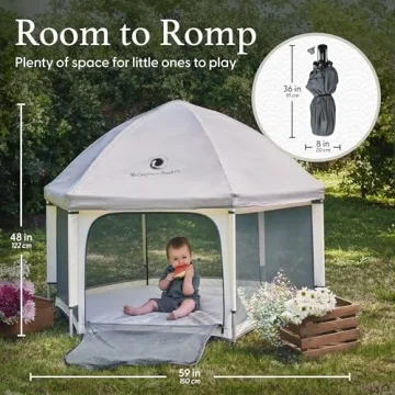 Portable Baby Playpen with Canopy & Travel Bag - POP 'N GO