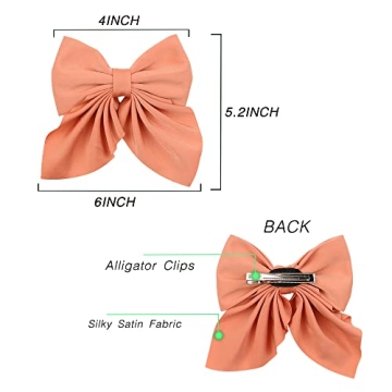 Stylish 15 PCS Satin Girls Hair Bows With Clips