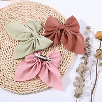 Stylish 15 PCS Satin Girls Hair Bows With Clips