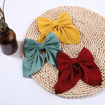 Stylish 15 PCS Satin Girls Hair Bows With Clips