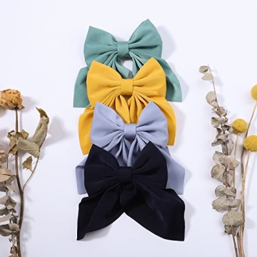 Stylish 15 PCS Satin Girls Hair Bows With Clips