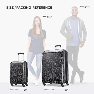 American Tourister Disney Hardside Luggage with Spinner Wheels, Mickey Mouse Scribbler Multi-Face, 2-Piece Set (21/28)