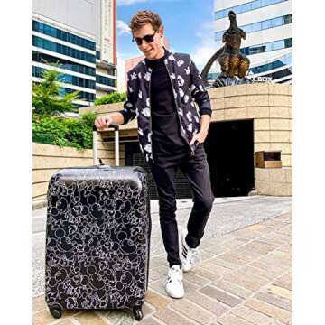 American Tourister Disney Hardside Luggage with Spinner Wheels, Mickey Mouse Scribbler Multi-Face, 2-Piece Set (21/28)