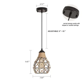 Rustic Industrial Pendant Light Adjustable for Home Decor
