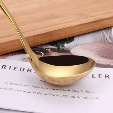Mafier Gold Ladle Set of 2 for Serving Soup and Sauce