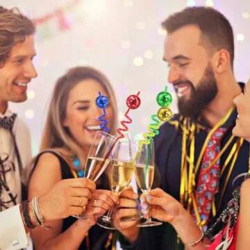 36 PCS Disco Ball Straws, Silver Mirror Ball Straws for 70s Disco Party Dance Holiday Wedding Birthday Supplies (Silver)