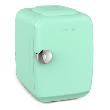 CROWNFUL Mini Fridge: Portable Cooler & Warmer for Skincare, Drinks & More