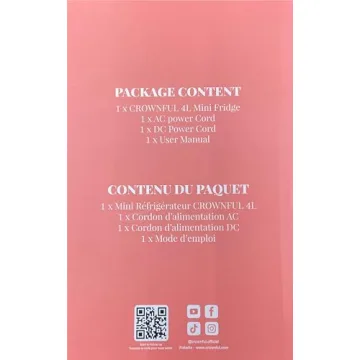 CROWNFUL Mini Fridge Portable Cooler Warmer for Skincare Drinks