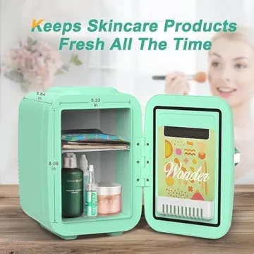 CROWNFUL Mini Fridge Portable Cooler Warmer for Skincare Drinks