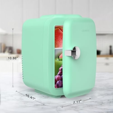 CROWNFUL Mini Fridge Portable Cooler Warmer for Skincare Drinks