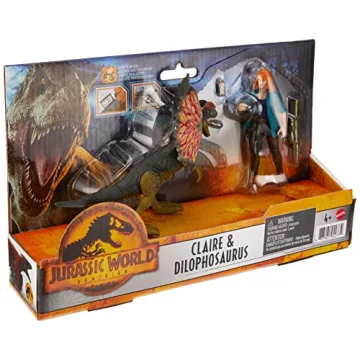Mattel Jurassic World Action Figures Claire & Dilophosaurus