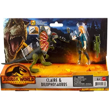 Mattel Jurassic World Action Figures Claire & Dilophosaurus